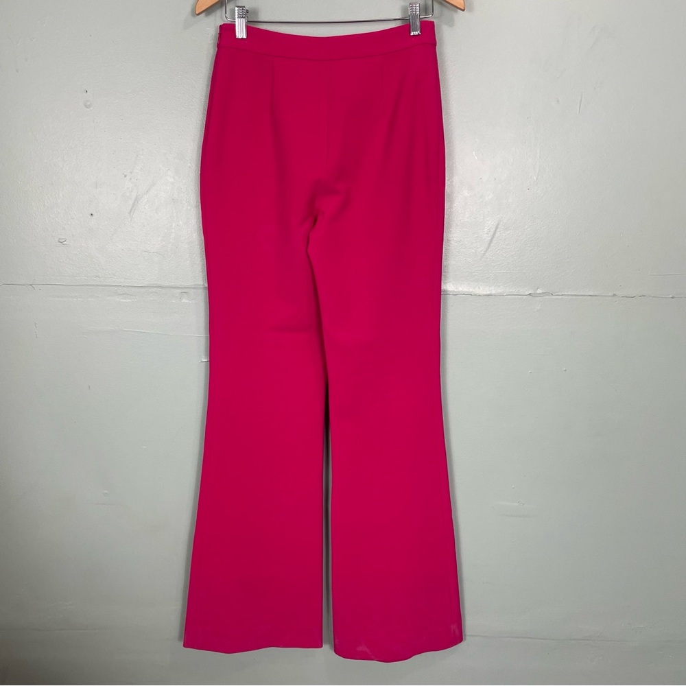 Diane Von Furstenberg Joan Wide Leg Pants Trouser Fuchsia Pink Flare Women Sz 6 - Picture 5 of 11
